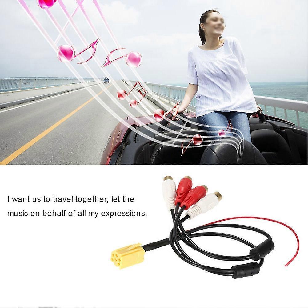 Beliebter Mini-6-pin-iso-adapter Mit Aux-ausgang, 4-poligem Kabel Und 4 Cinch-steckern Für Sitze
