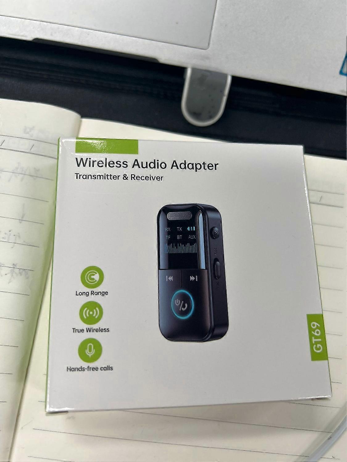 Gt69 Drahtloser Bluetooth-audioempfänger + -sender 2-in-1-audioadapter Mit Unterstützung Für Tf-karten-wiedergabe