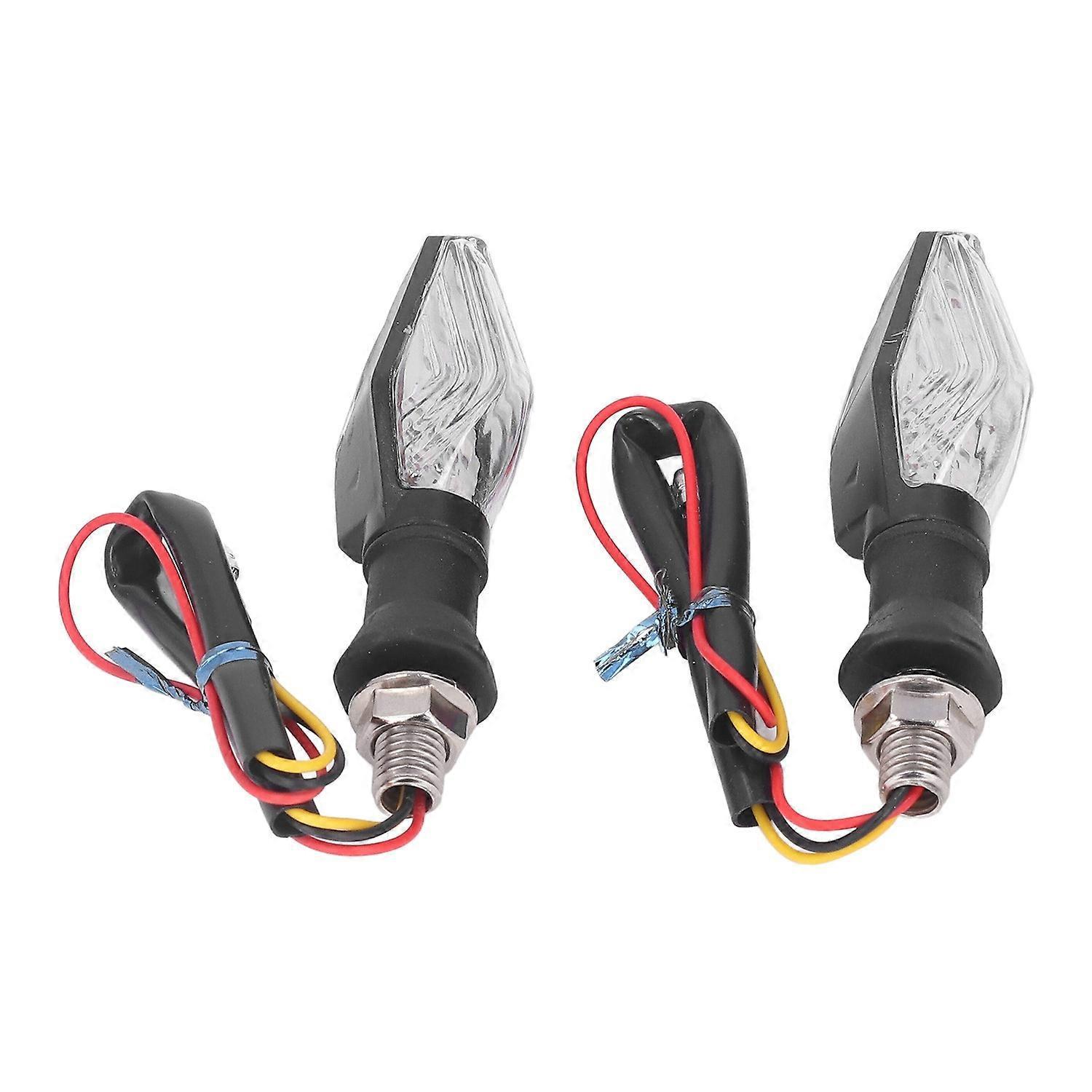 2 Stück 12v Motorrad-blinker, Doppelseitig, Blau-gelb, Led-anzeigen, Schwarz