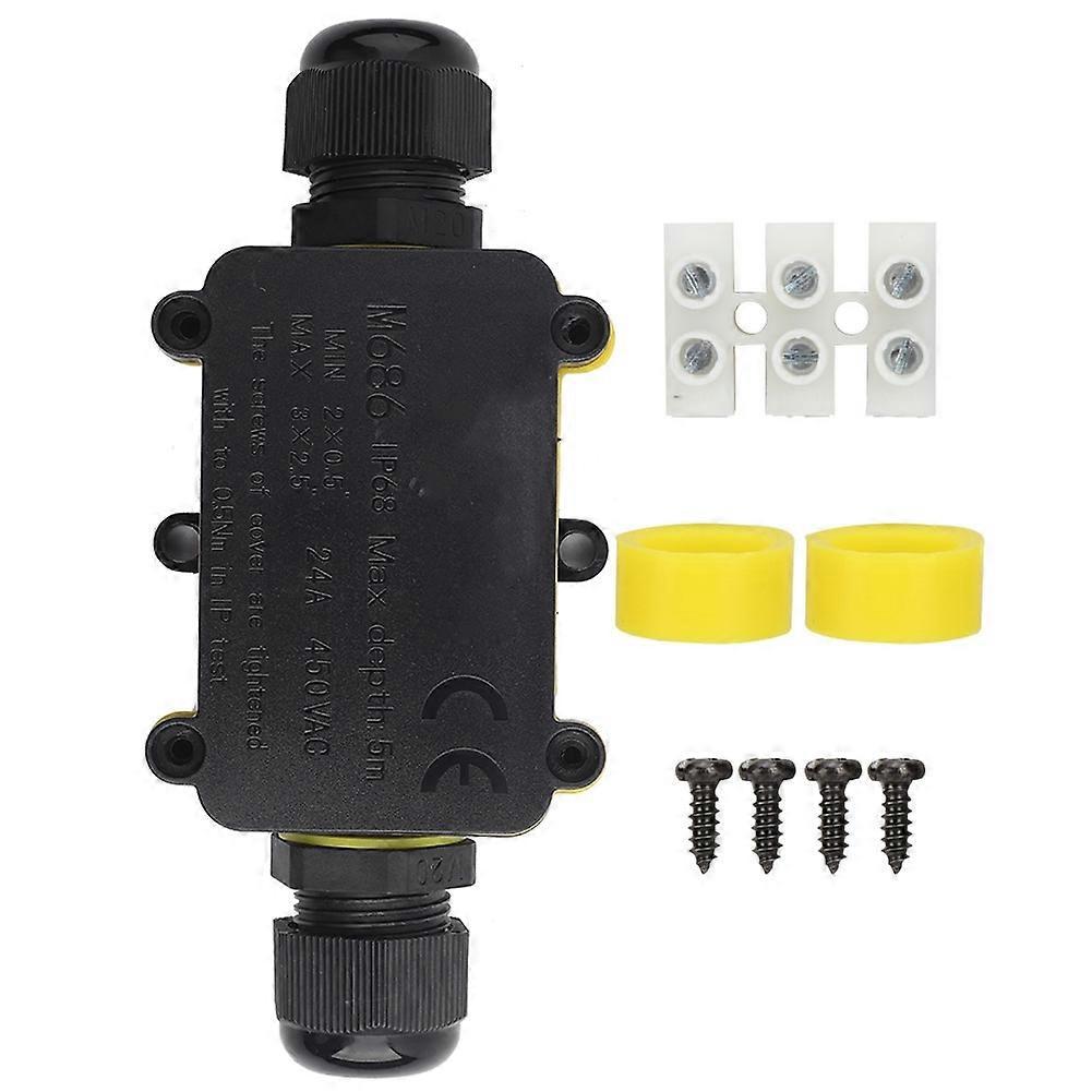 Kunststoff-wasserdichte Anschlussdose M686 Schwarz Zweipoliger Kabelverbinder Anschlussdose Ip68 Für Led S