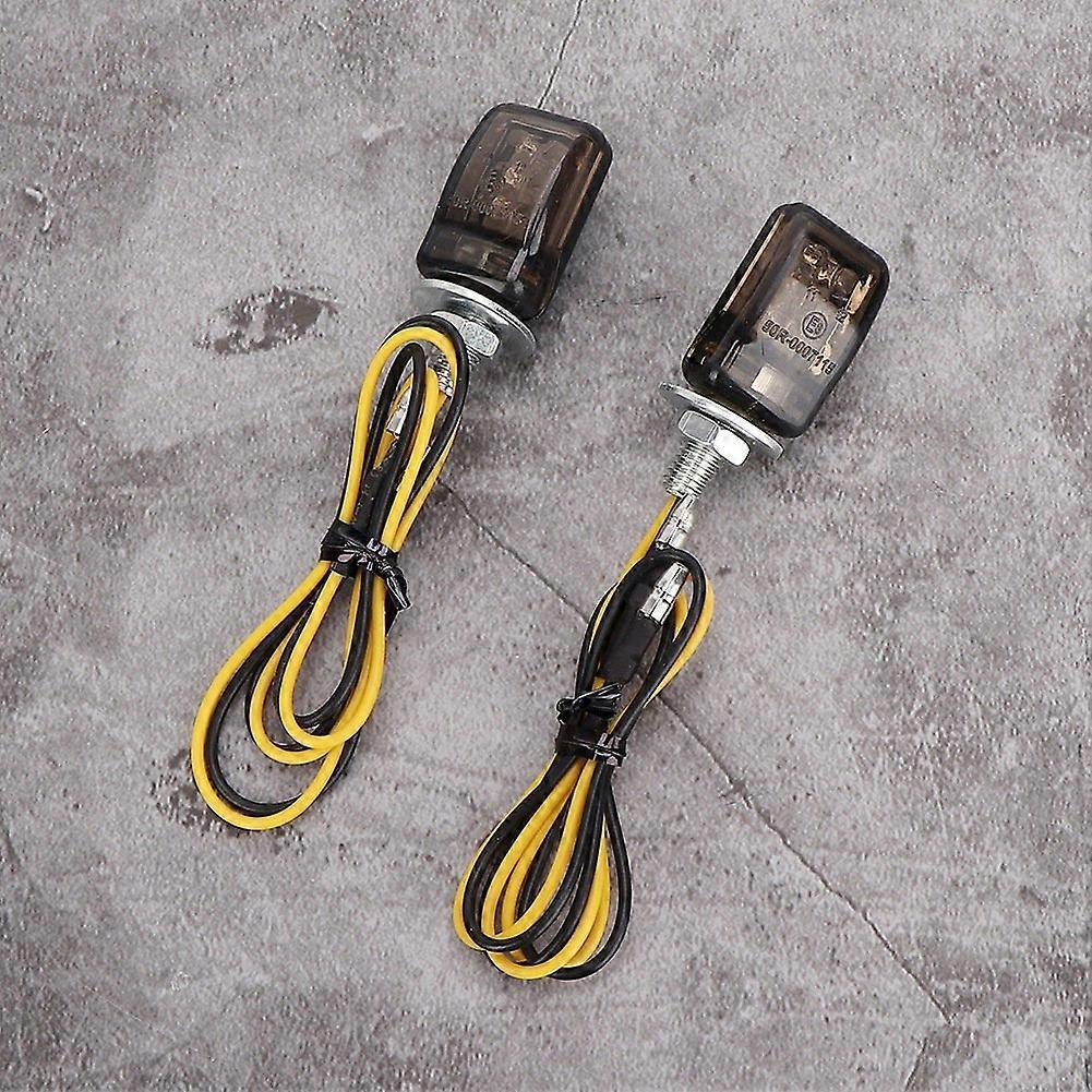 Stück Universal Motorrad Mini Gelbe Led Blinker Autozubehör (schwarz Rauchglas)