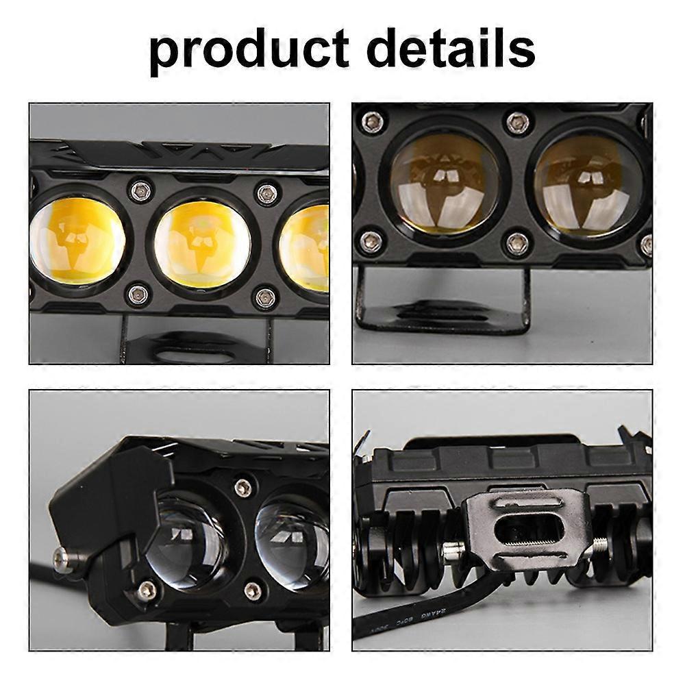 Stück 3-led-motorradscheinwerfer, Nebelscheinwerfer, Zweifarbig, Fern-/abblendlicht, Funktionsfähig