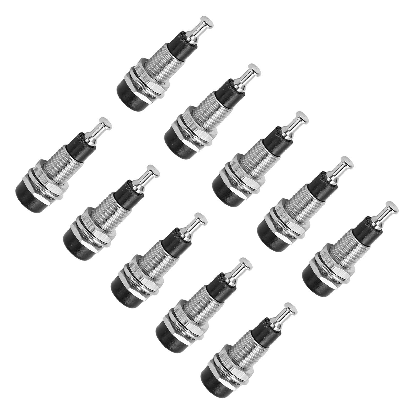 J.40006 10 Stück/set 2 Mm Vernickelte Bananenbuchse (weiblich) Für Einbau, Schwarz