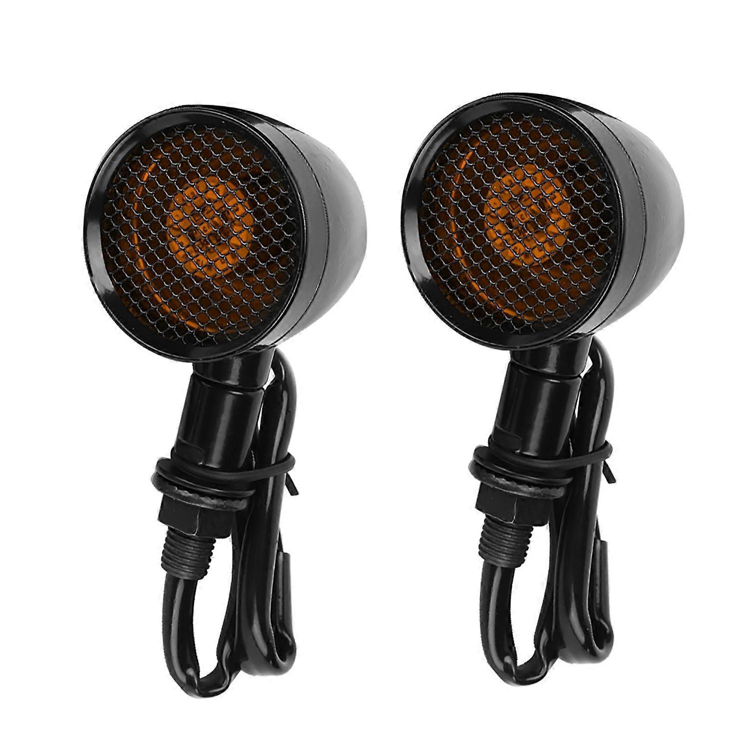 Universelle Motorrad-retro-led-blinker/bremslichter Mit Kugelgitter, Metallgehäuse, Schwarz