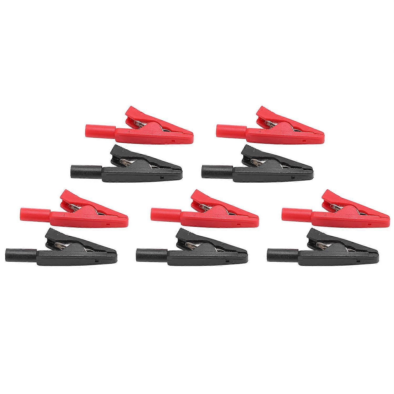 5er-set U16 2mm Krokodilklemmen Mit Nadelstecker, Rot/schwarz Isoliert, Für Elektrische Anwendungen