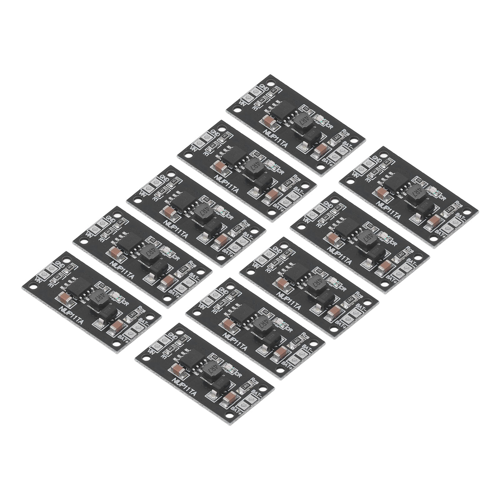 10 Stück Nimh-akku-ladeplatinen (pcb) 3s-akku-lademodul Für Gleichstrom 5v, Schwarz