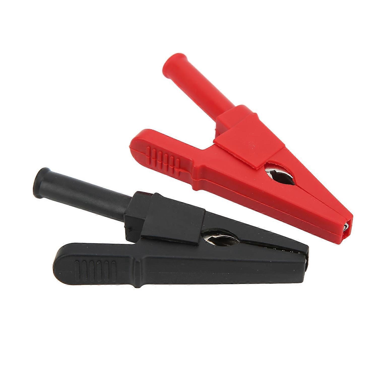 10 Stück Elektrische Prüfklemmen Aus Messing, Rot/schwarz, 4 Mm/0,2 Zoll Bohrung, 20 Mm/0,8 Zoll Offene Kupferprüfklemme