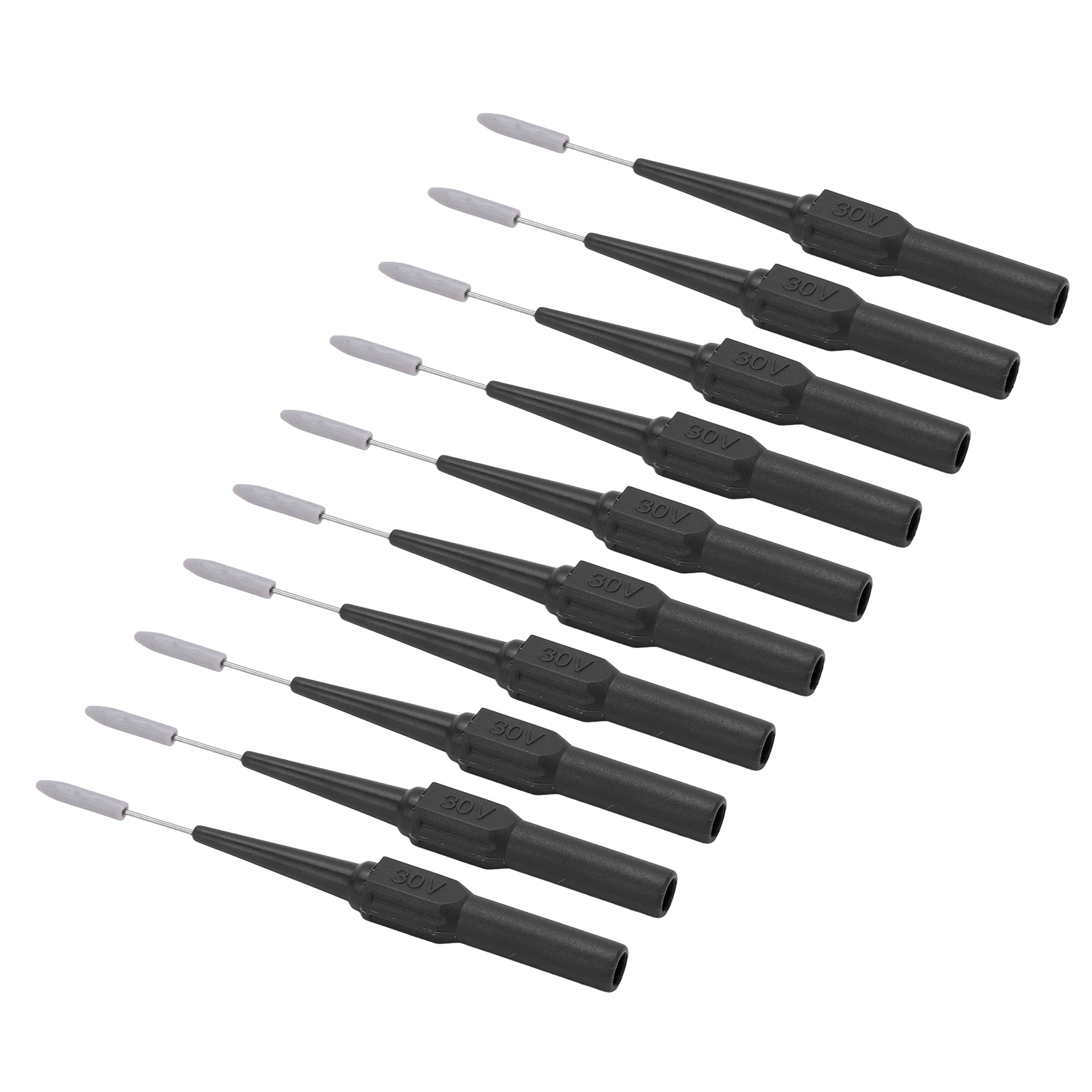 10-teiliges Set Prüfspitzen (26.010 0,7 Mm) Mit 4,0-mm-stecksonde Für Prüfgeräte, Schwarz
