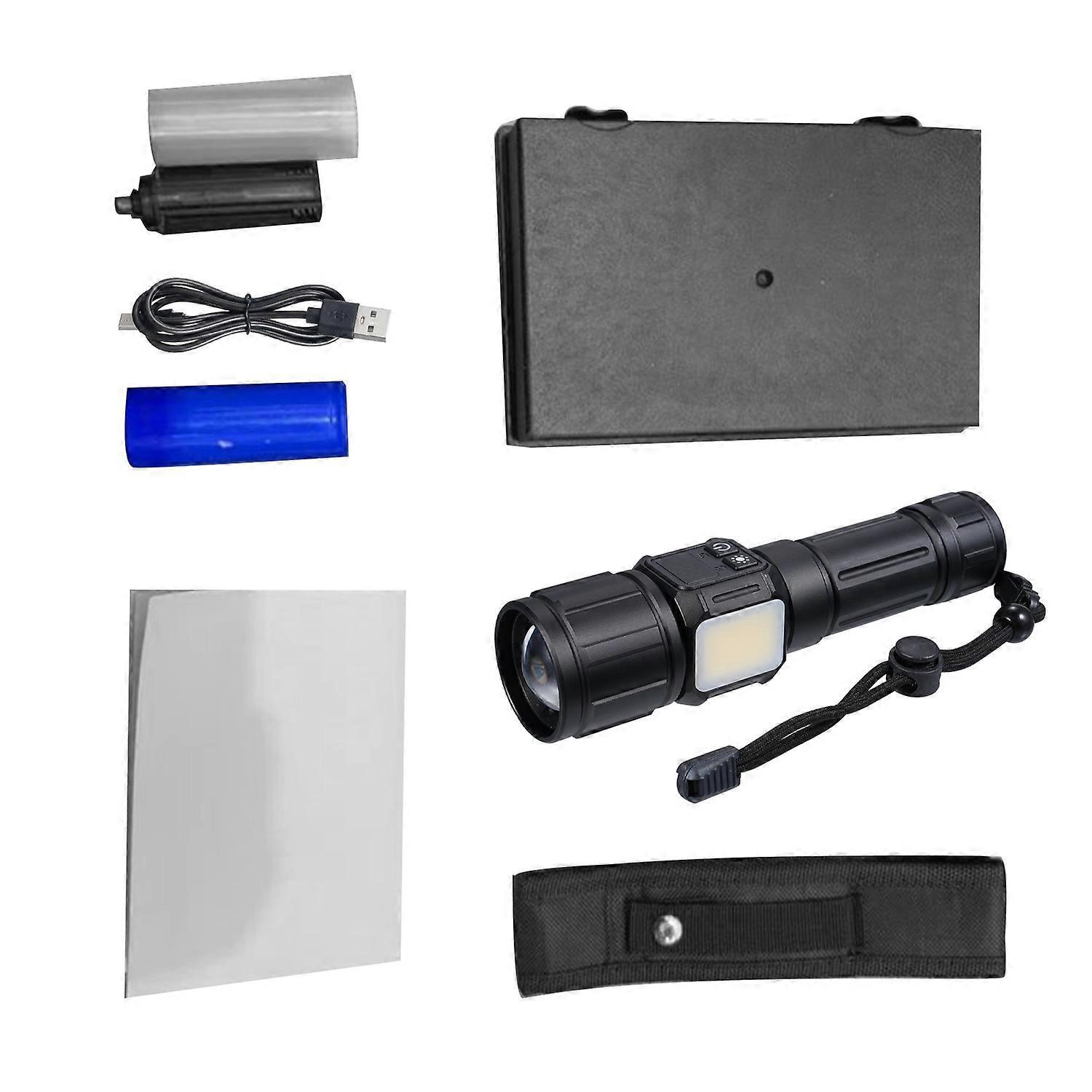 Superhelle Led-taschenlampe Für Den Außenbereich, Zoombar, Wiederaufladbar, Eingebauter 5000-mah-akku