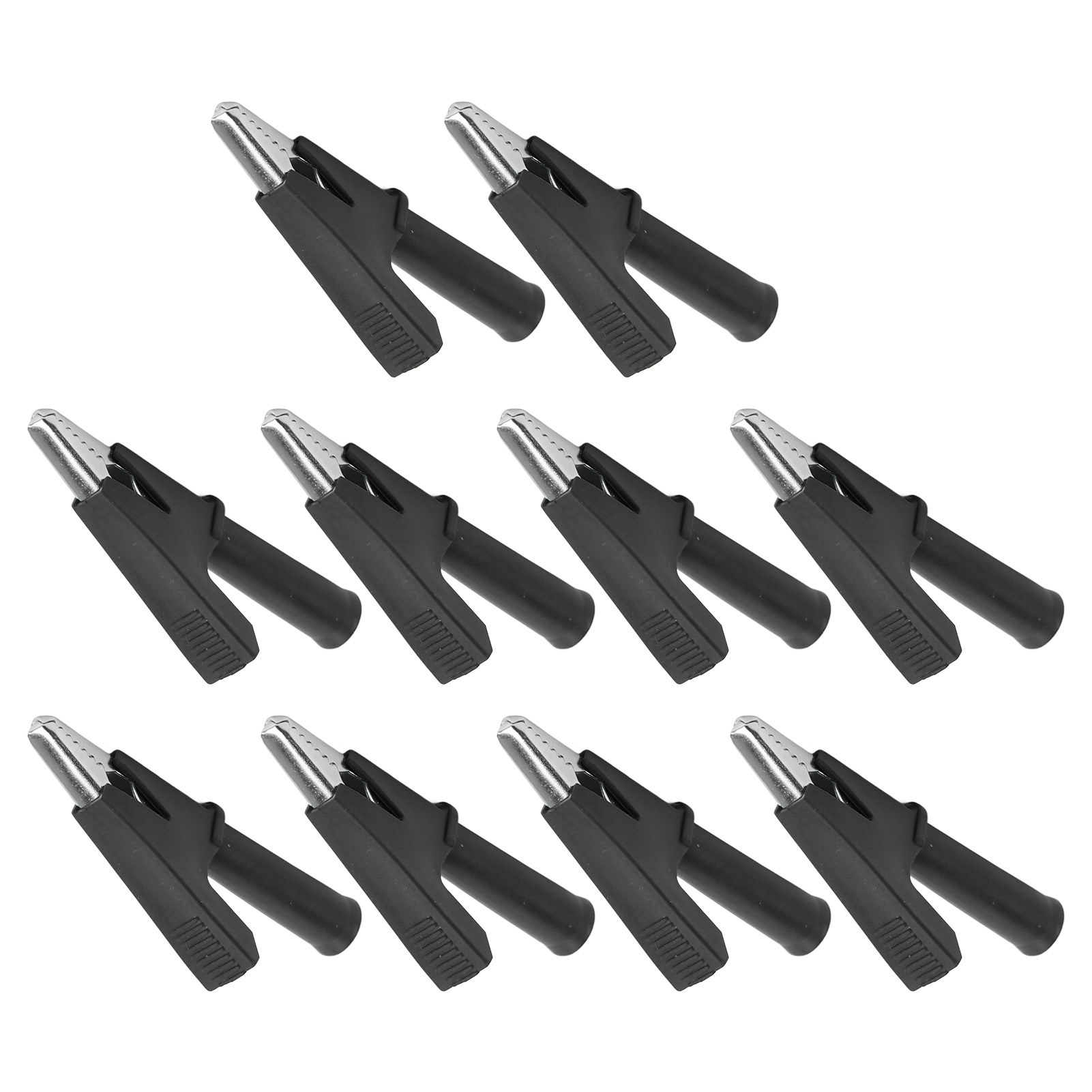 10-teiliges Set Krokodilklemmen-prüfklemmen (10 Mm Öffnung, 10 A) Mit 4-mm-buchse, Schwarz