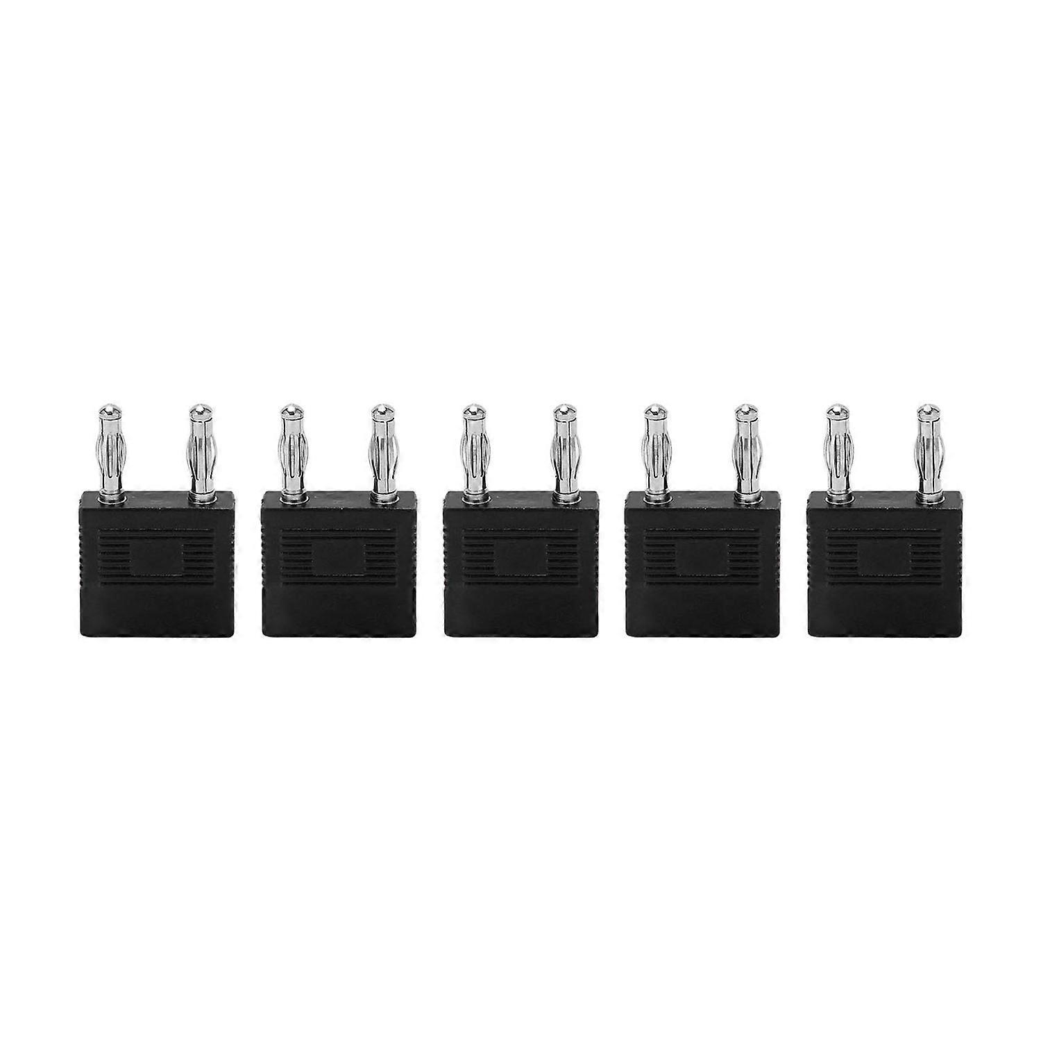 Stück J.20005 Doppel-bananenstecker, 1 Buchse Auf 2 Stecker, 14 Mm Abstand, 4 Mm Kurzschluss-bananenstecker, Schwarz