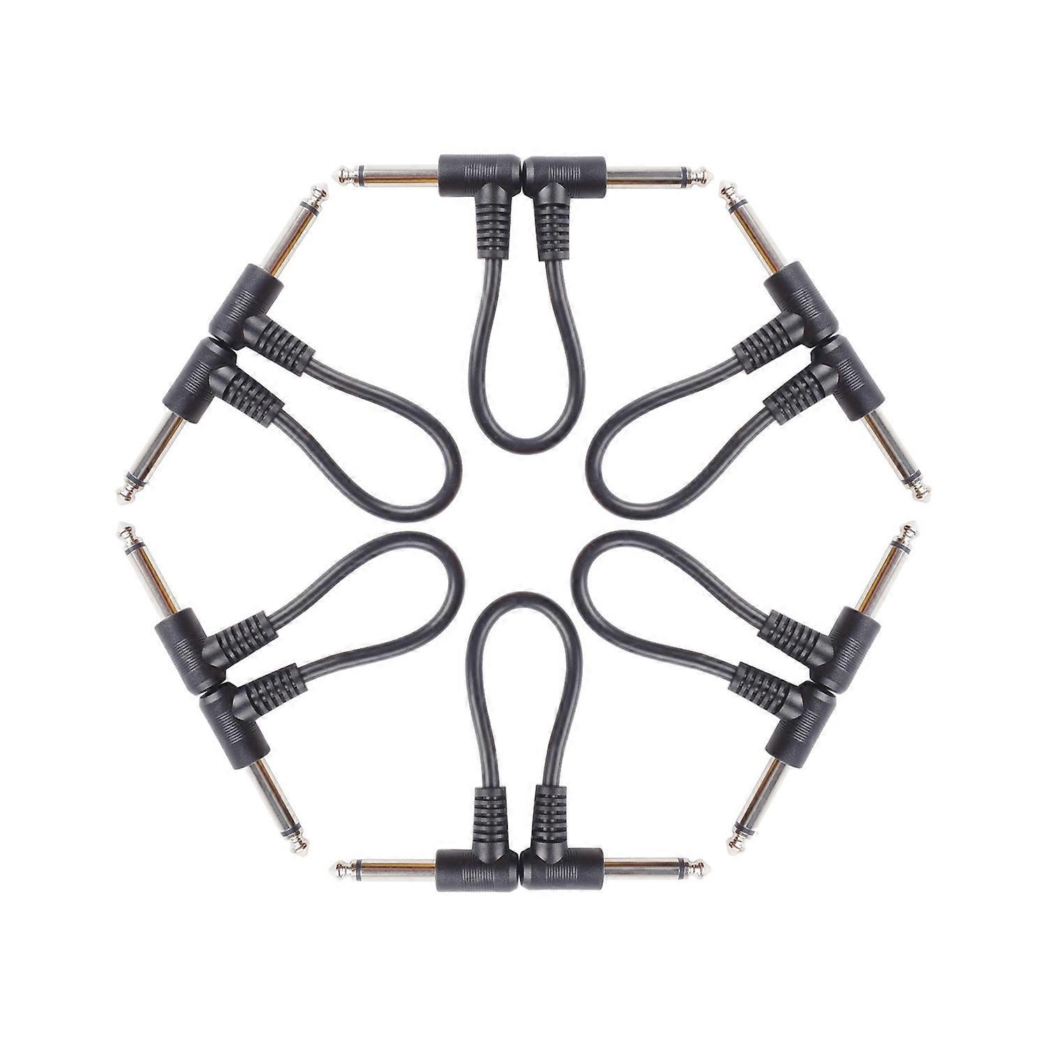 6 Stück Gitarren-patchkabel, 7 Zoll Gitarrenpedalkabel, 6,35 Mm Schnittstelle, Rechtwinklige Stecker, Rauscharm