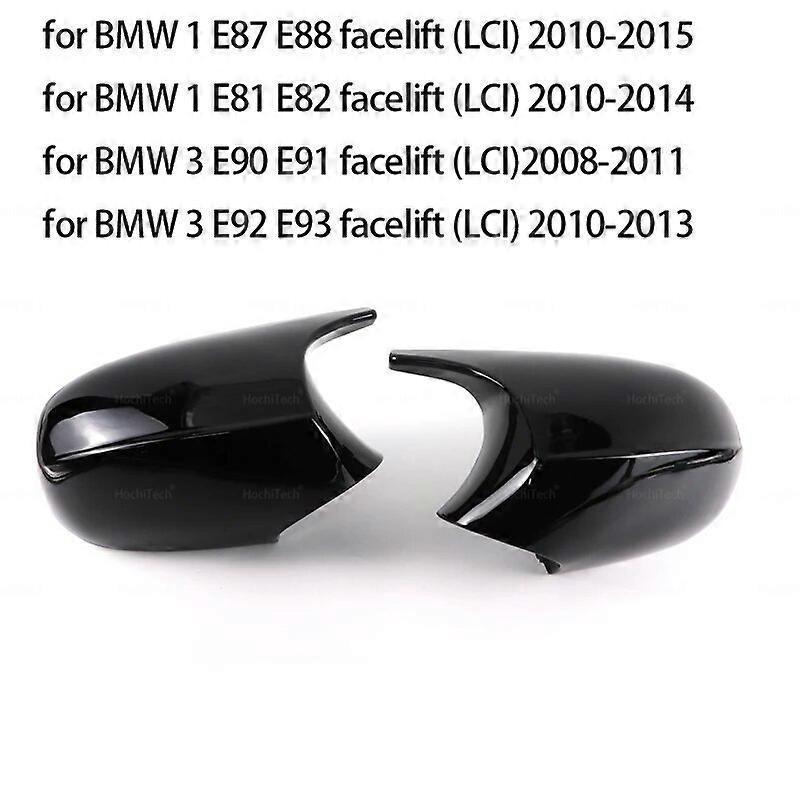 Schwarze Außenspiegelkappen In Carbonfaser-optik Für Bmw E81 E82 E87 E88 E90 E91 E92 E93 M Look Autozubehör – Schwarz Lci