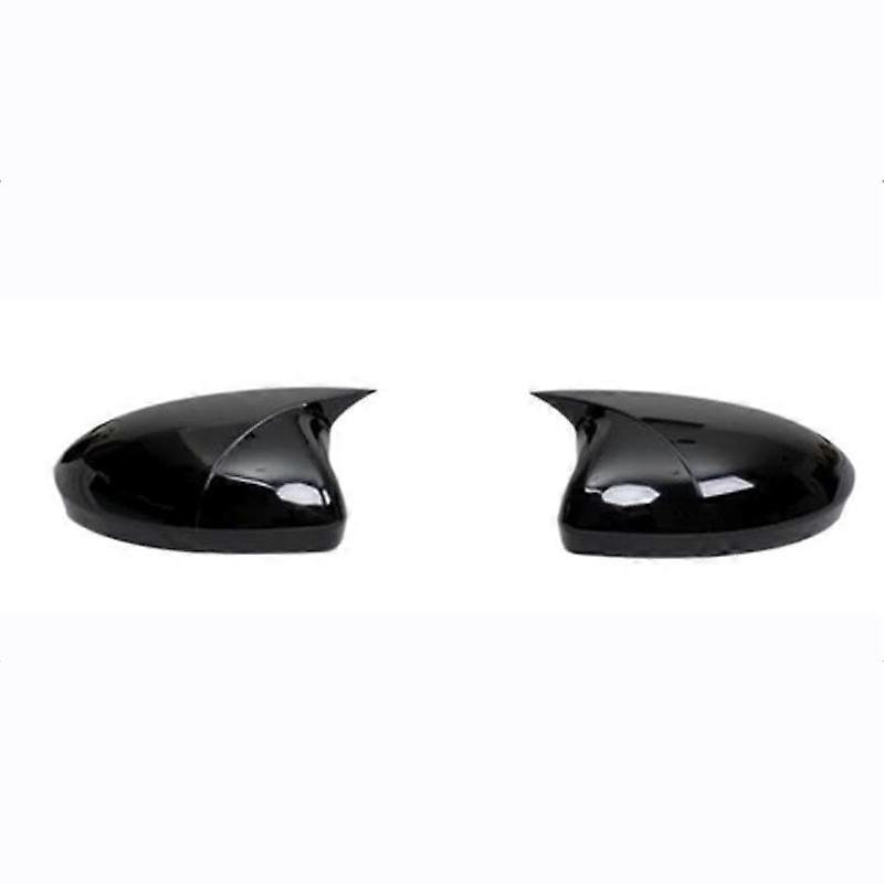 Für Clio 5 Mk5, 2-teilige Batwing-rückspiegelabdeckung, Rückspiegelgehäuse, Klavierlack-schwarz – Ein Paar Schwarze