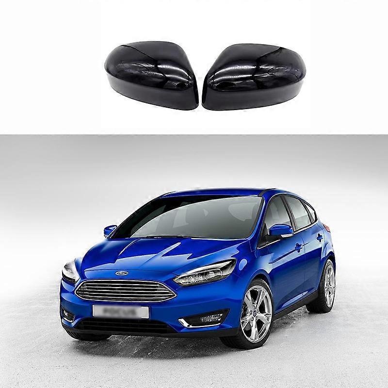 Passend Für Ford Focus Mk3 St Rs (baujahre 2012–2018): Linke Und Rechte Außenspiegelabdeckung (seitenspiegelgehäuse) – Lackieren Sie Ein Paar Schwarz.