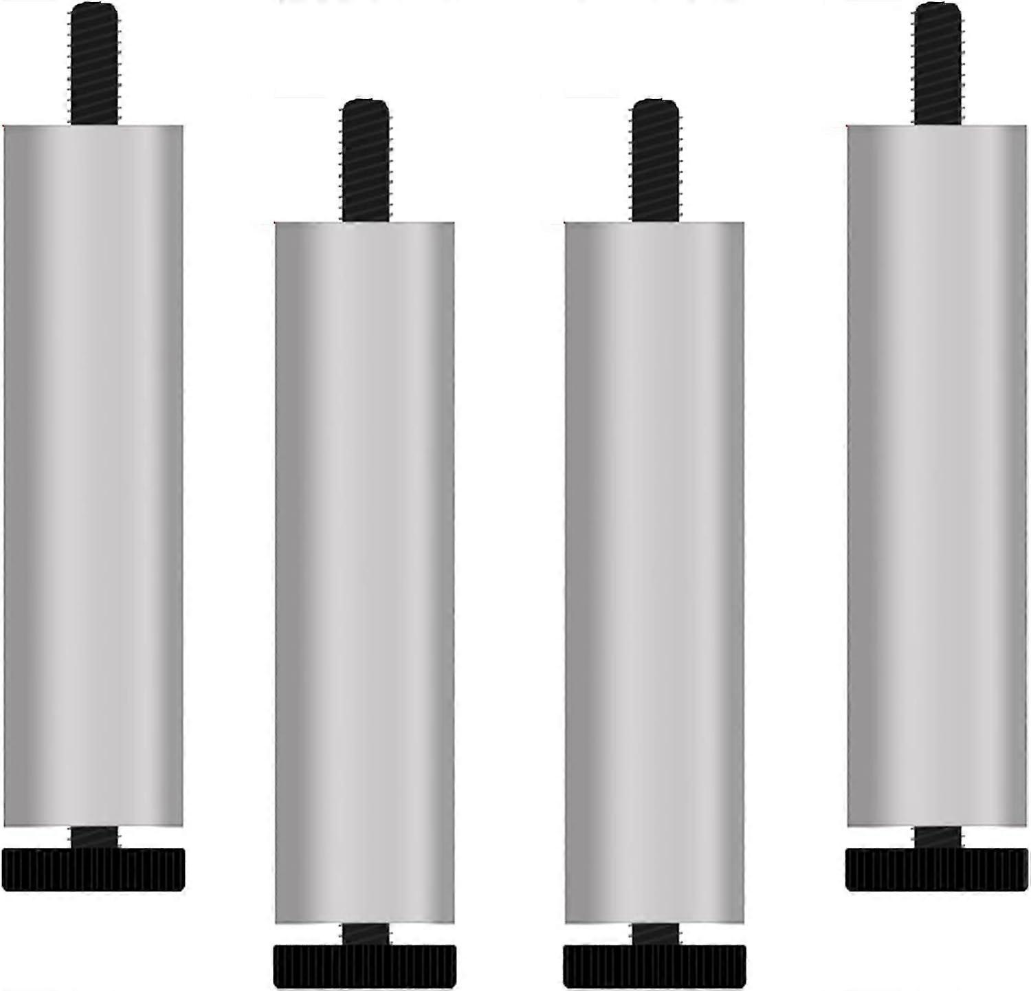 Stück Ersatz-möbelbeine Aus Metall, Runde Tischbeine, Verstellbare Moderne Schrankfüße, Sofafüße Aus Aluminiumlegierung (schwarz 10 Cm/3,9 Zoll) - 30 Cm/11,8 Zoll - Silber