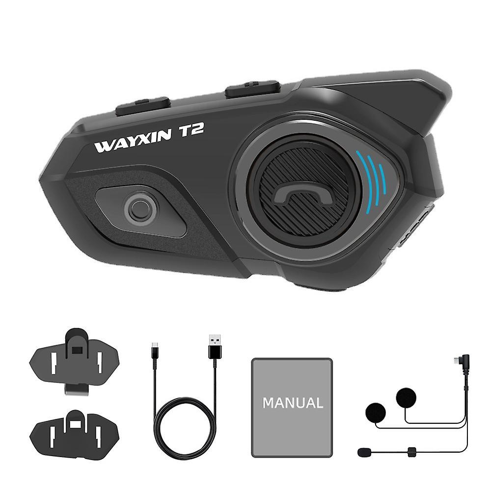 Wayxin Motorradhelm-intercom 2-wege 30m Bt-headset Mit Geräuschunterdrückung Ip67 Wasserdicht