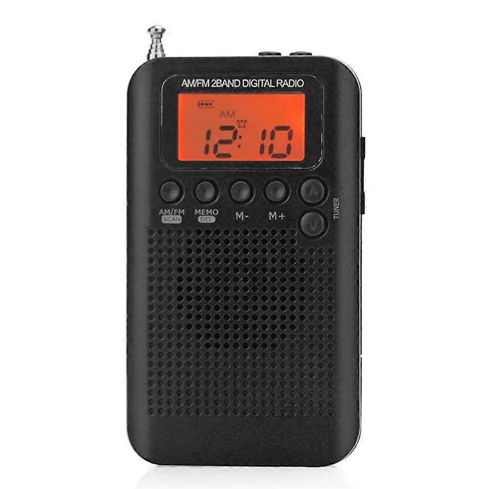 Digitales Taschenradio Mit Am/fm-radio, 40-mm-lautsprecher, Leicht Und Tragbar – Musikinstrumente Hrd-104, Schwarz