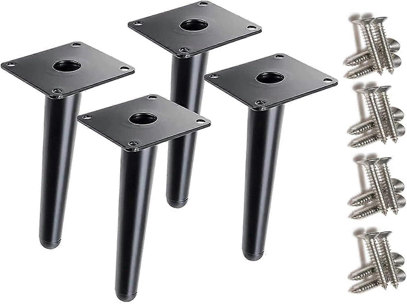 4 Verstellbare Schrankbeine, 30 Cm (12 Zoll), Schräge Metall-möbelbeine, Konische Schrankbeine, Edelstahl-tischbeine, Rutschfest Und Geräuscharm, Für Diy-möbel, Sofa-4in, Schwarz