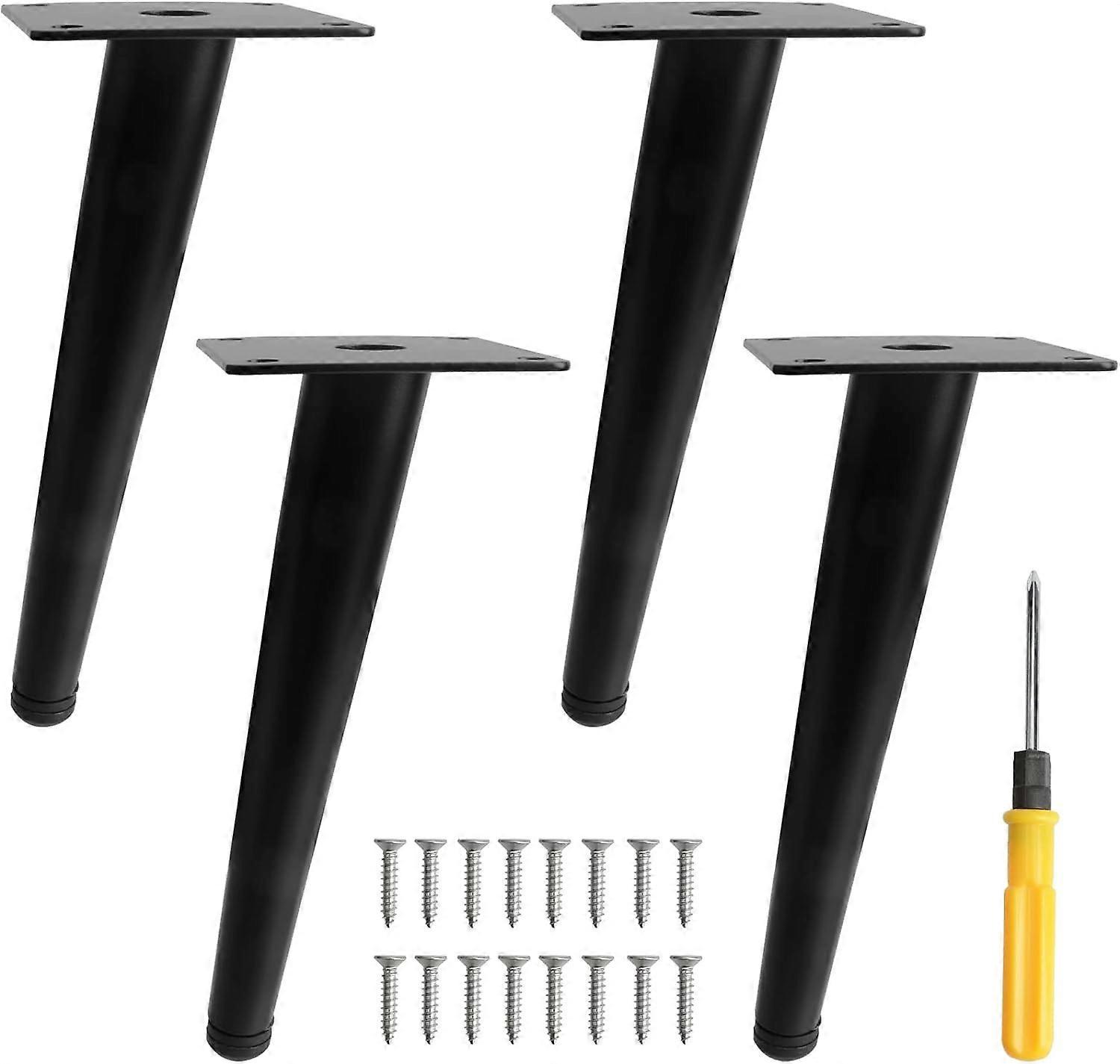 Verstellbare Schrankbeine, 4 Stück, 30 Cm (12 Zoll), Schräge Metall-möbelbeine, Konische Schrankbeine, Edelstahl-tischbeine, Rutschfest, Geräuscharm, Für Diy-möbel, Sofa-8-zoll-schwarz