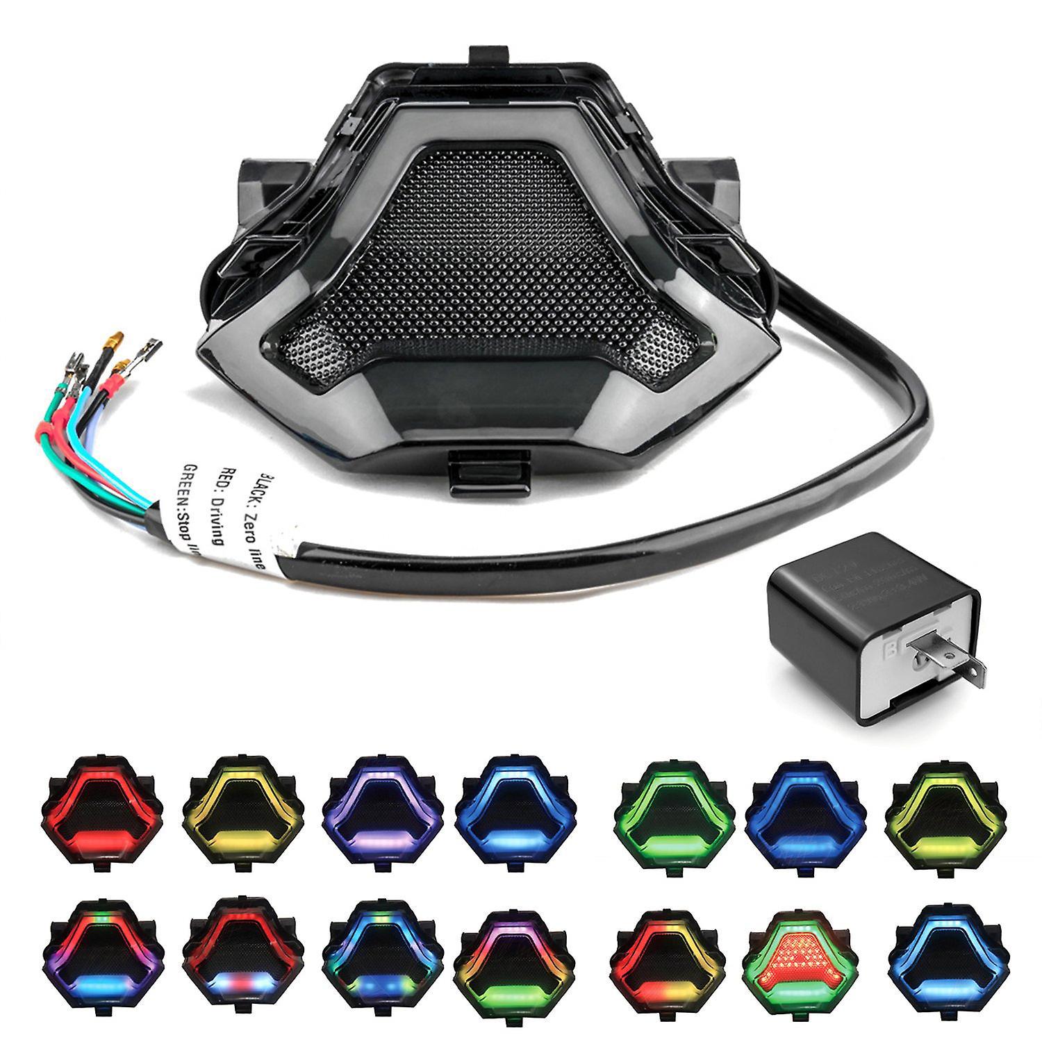 Motorradbremslicht Mit Rgb-led-blinkern, App-kompatibel + 2-poliges Schwarzes Blinkrelais