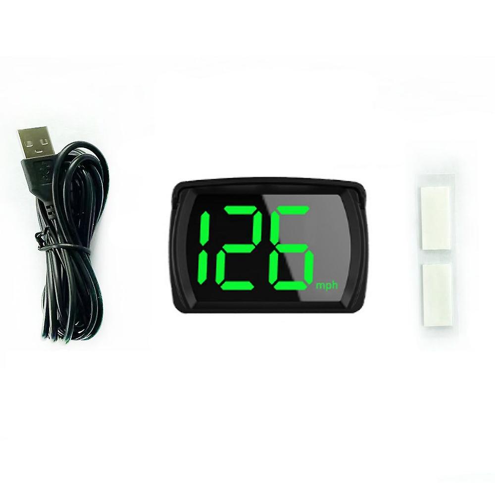 Auto-head-up-display Mit Gps, Digitalem Led-tachometer Mit Großen Anzeigen In Km/h Und Mph Sowie Ladeadapter