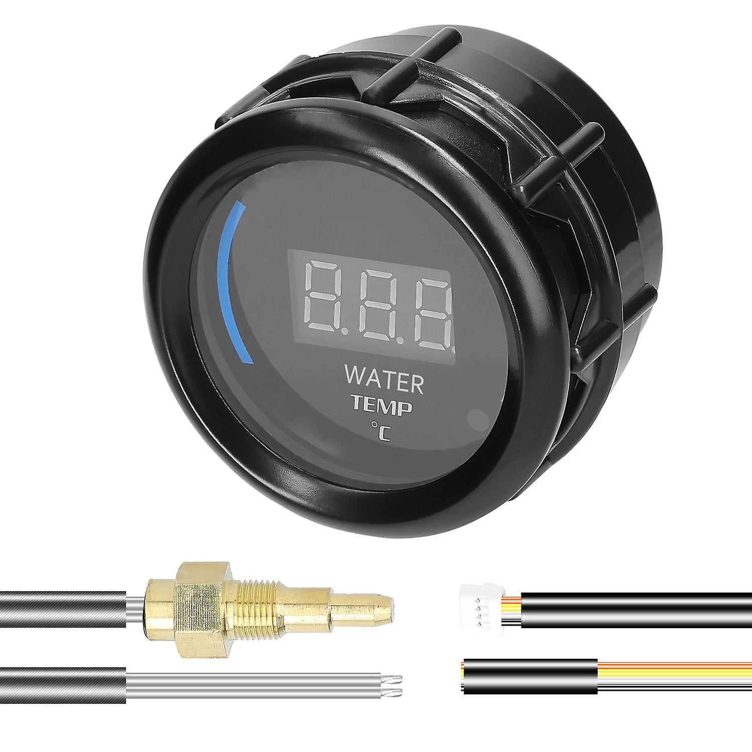 Digitale 52-mm-led-wassertemperaturanzeige 20–120 °c Mit Sensor Und Alarm Für Autos