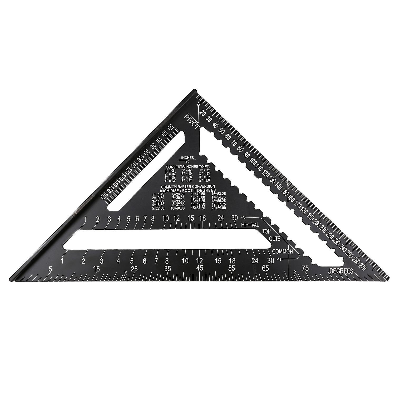 12-zoll-zimmermannswinkel Aus Aluminiumlegierung, Metrisches Dreiecklineal Mit Doppelskala, Winkelmesser Zum Markieren Von G