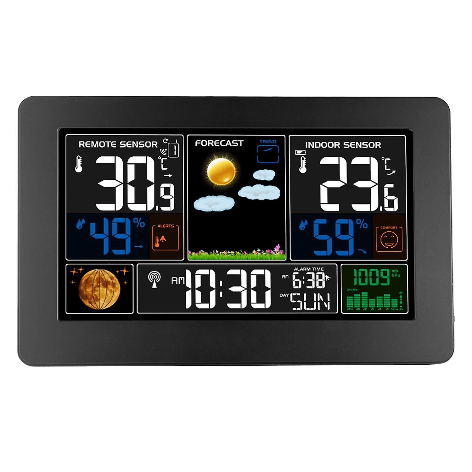 3-in-1 Wandmontierte Digitale Wetterstation Mit Uhr, Thermometer, Hygrometer Und Barometer Für Den Innen- Und Außenbereich