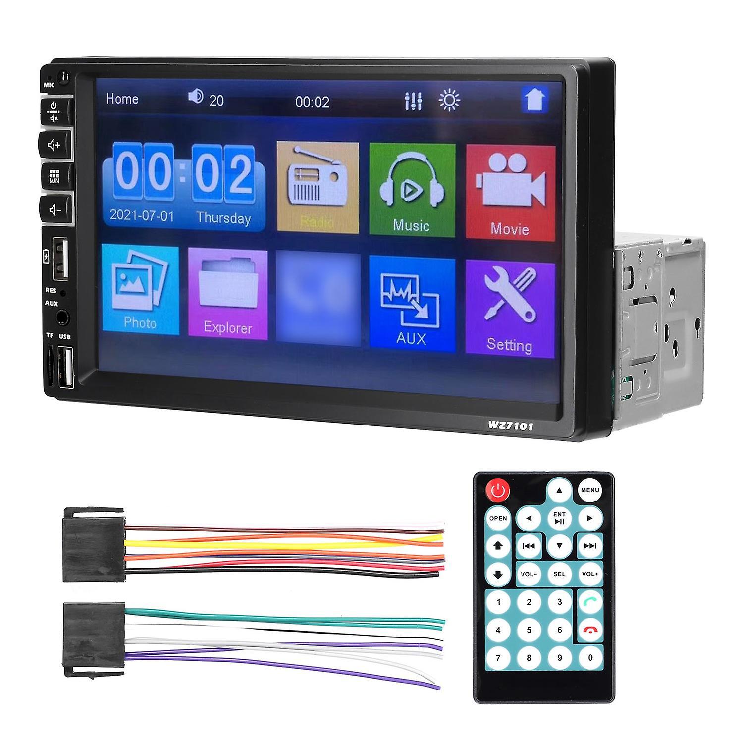 7-zoll-lcd-touchscreen-autoradio (single-din) Mit Mp5-player, Bluetooth, Fm-empfänger, Tf-karten- Und Bass-einbauunterstützung – Schwarz