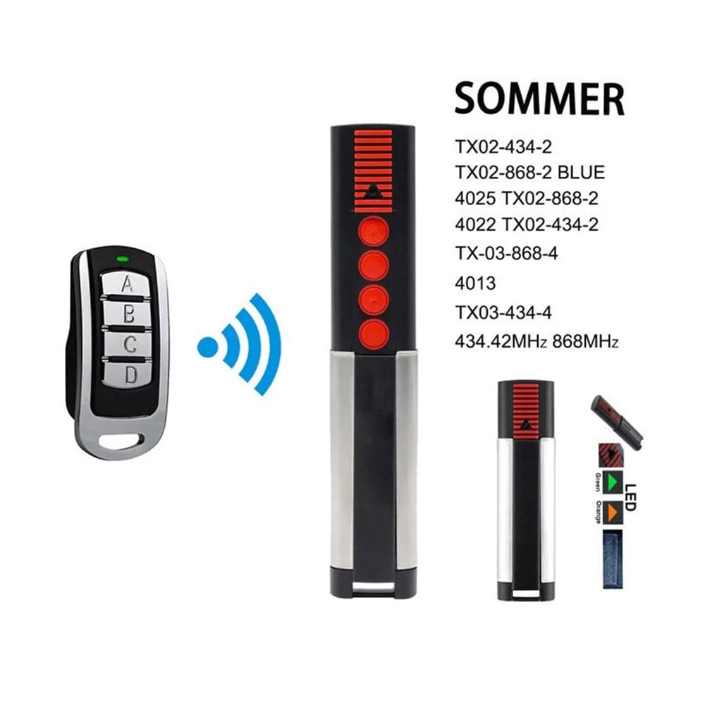 Came Top432na Ev 433,92 Mhz Rolling-code Universalfernbedienungen, Doorhan Style Sommer 433/868 Mhz – Drahtlose Sender Für Garage Und Tor, 2 Stück, Schwarz