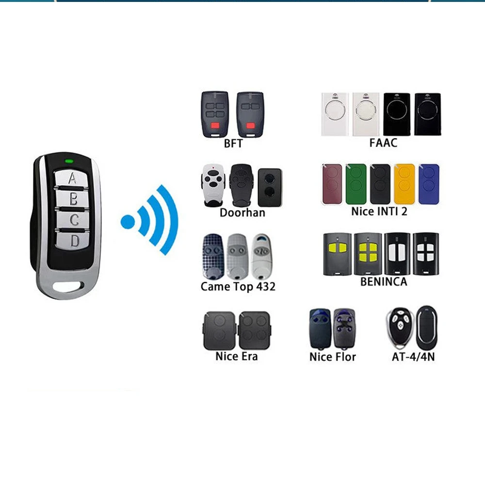 Doorhan Universal-fernbedienung Aus Metall Mit Mehreren Frequenzen, Kompatibel Mit Came Top432na Ev 433,92 Mhz Rolling Code – Kabelloser Sender Für Garagentor Und Einfahrtstor, 1 Stück, Schwarz