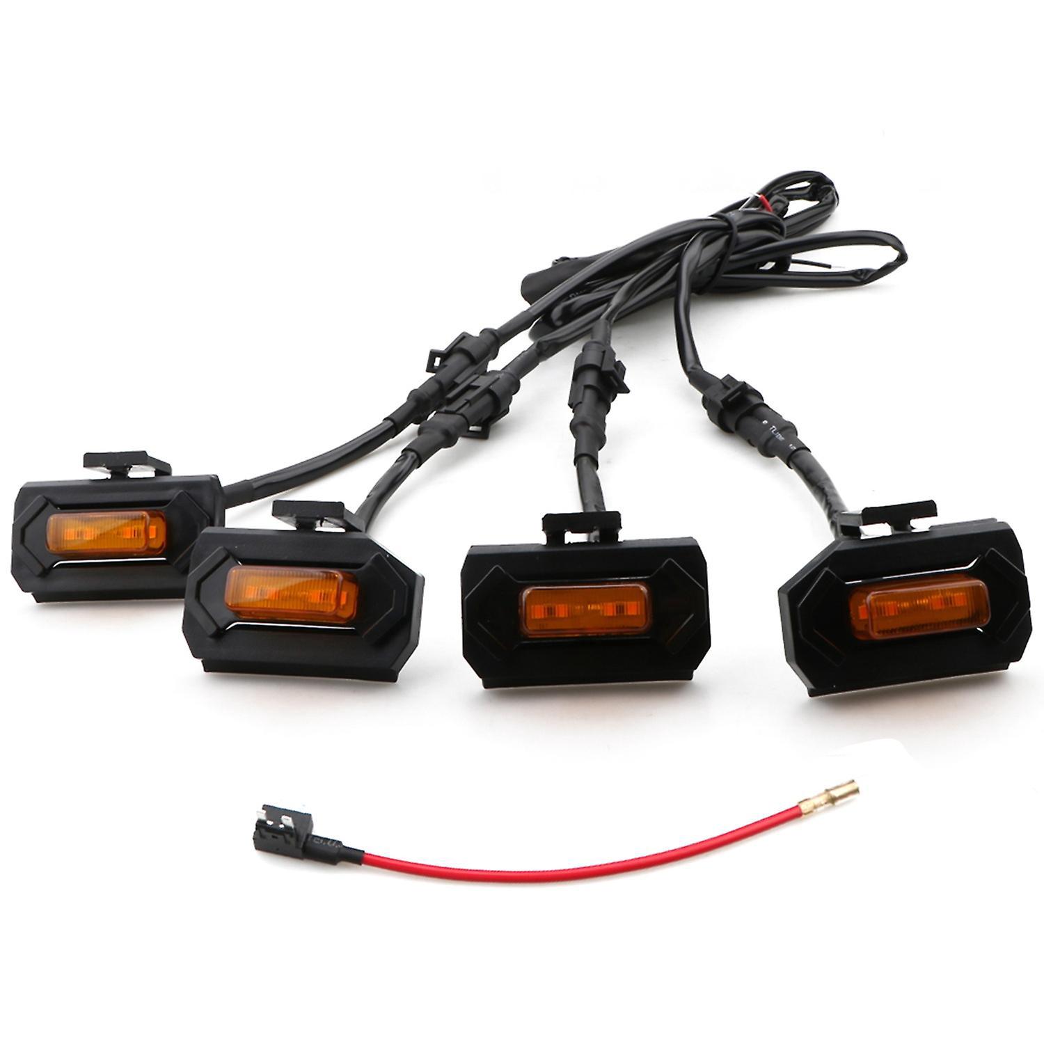 4-teilige Led-frontgrillleuchte Mit Ersatzsicherung Für Toyota Tacoma Trd Pro 2020-2021, Schwarz