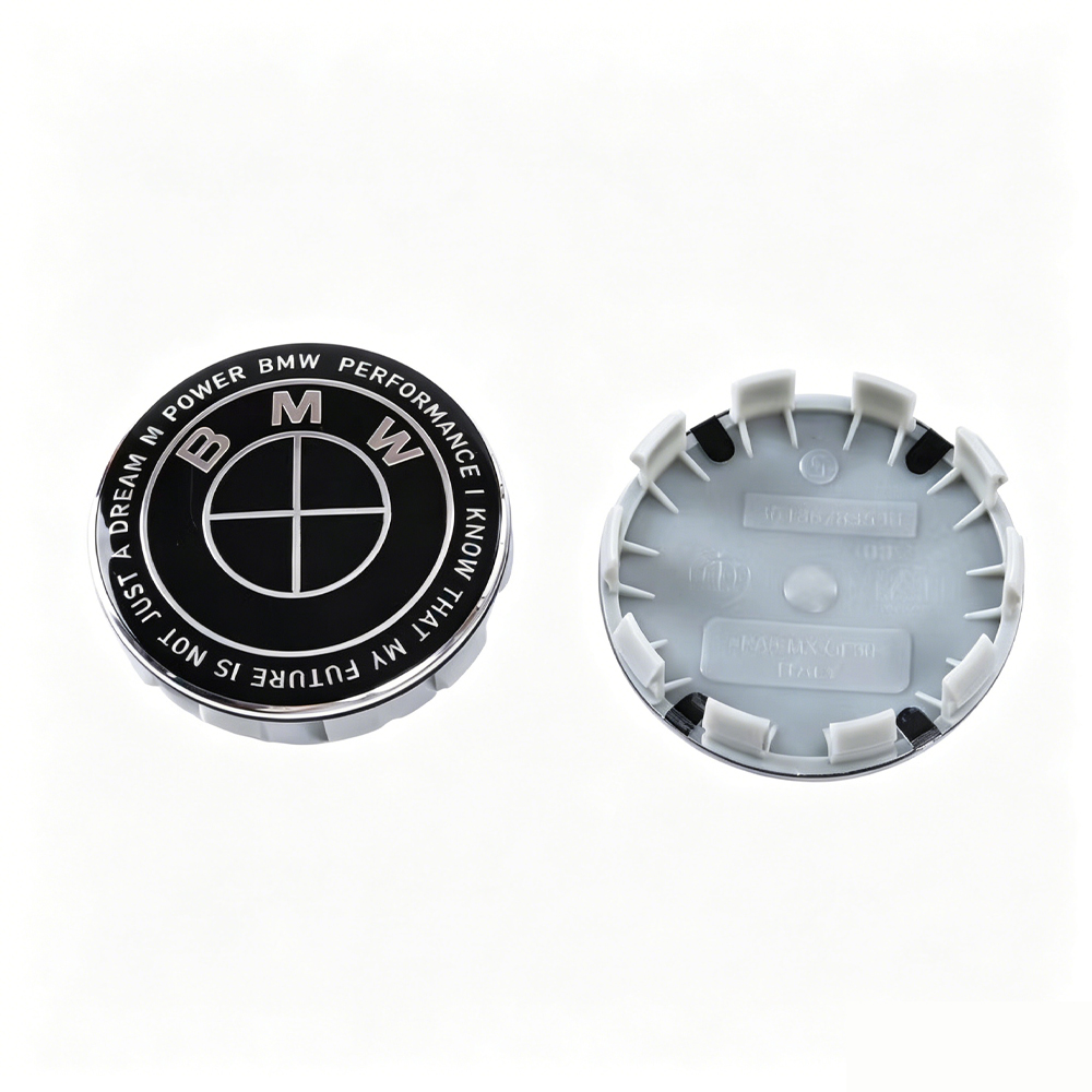 Satz Mit 4 Radnabenkappen (68 Mm), Kompatibel Mit Den Serien 1, 3, 5, 7, X1, X3, X4, X5 Und X6, Felgenemblem „black Thunder Edition“, 4 Stück