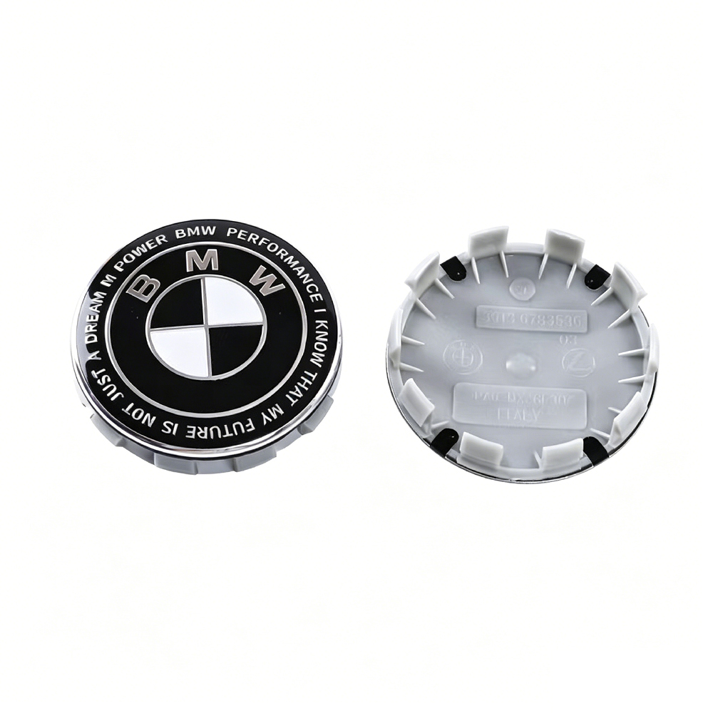 Satz Mit 4 Radnabenkappen (68 Mm), Kompatibel Mit Den Serien 1, 3, 5, 7, X1, X3, X4, X5 Und X6, Schwarz-weißes Thunder Edition Felgen-mittelemblem, 4 Stück