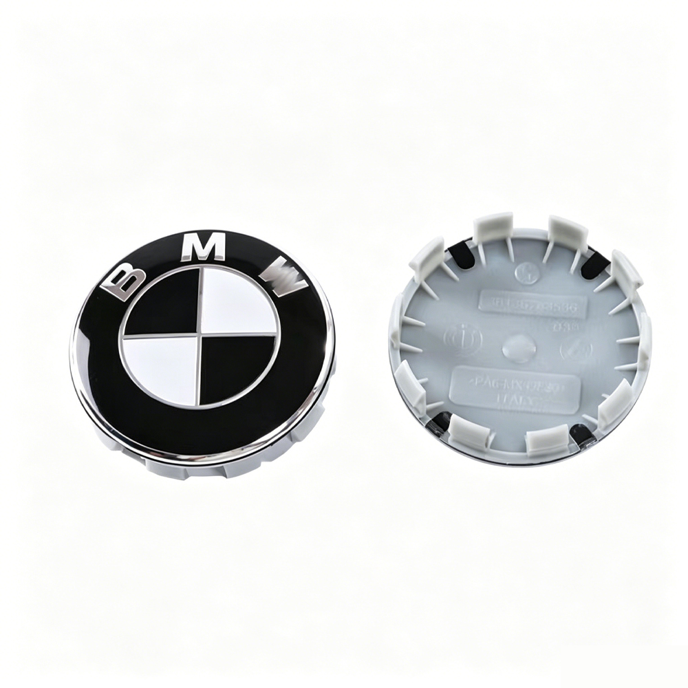 Satz Mit 4 Radnabenkappen (68 Mm) Für Bmw 1er, 3er, 5er, 7er, X1, X3, X4, X5 Und X6, Felgen-mittelkappen, Ersatz-rademblem, Schwarz Und Weiß