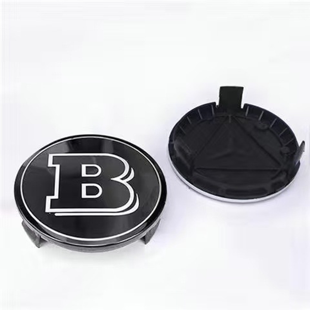 Satz Mit 4 Radnabenkappen (75 Mm) Für Mercedes Ce Glk Glc Cls Ml Abr, Schwarzes Felgen-emblem Im Bart-design, 4 Stück, Schwarz