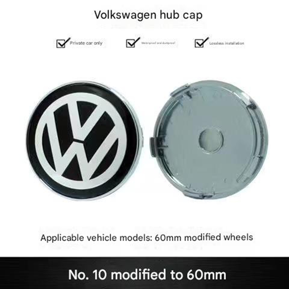 1x 60-mm-radnabenkappe, Kompatibel Mit Volkswagen Bora, Sagitar, Lavida, Jetta, Magotan, Santana, Passat Und Polo – Felgen-emblem Zur Individualisierung – Schwarz