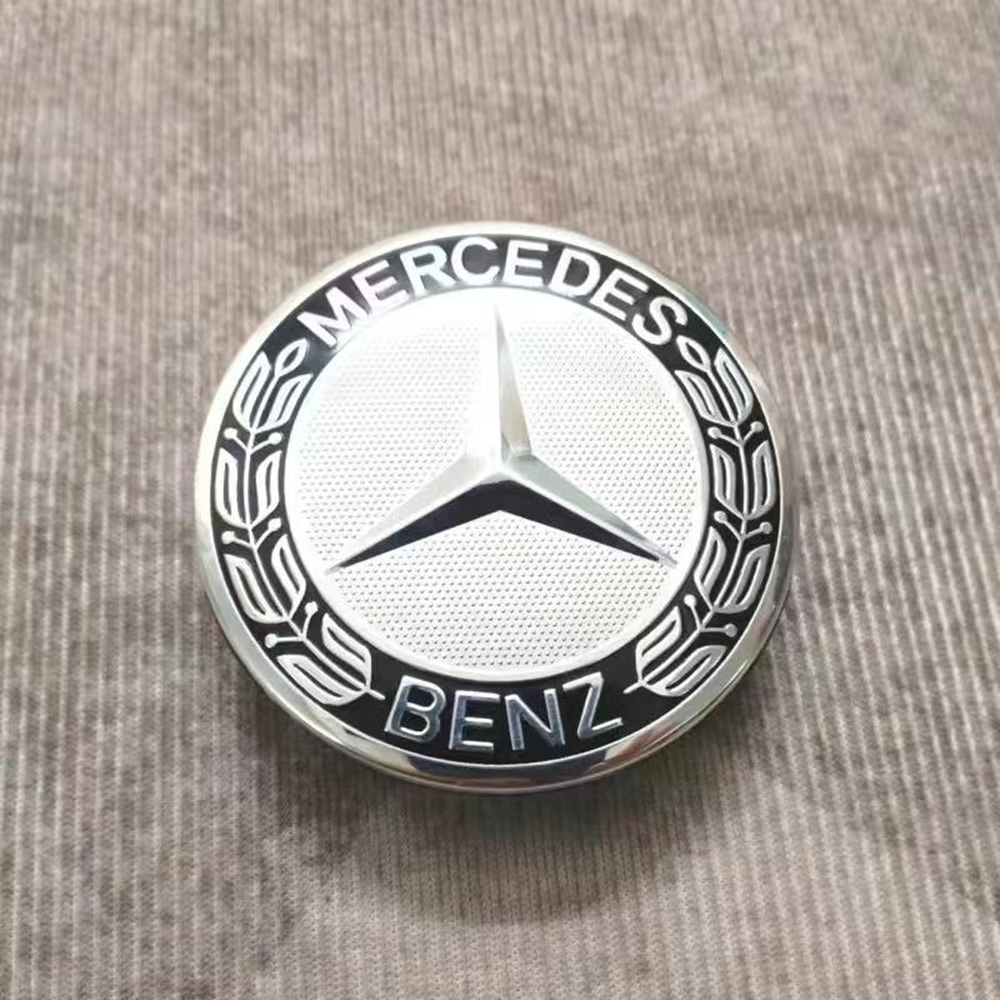 Satz Mit 4 Radnabenkappen (75 Mm) Für Mercedes Ce Glk, Glc, Cls, Ml, Abr, Weizenähren-design, 4 Stück, Schwarz