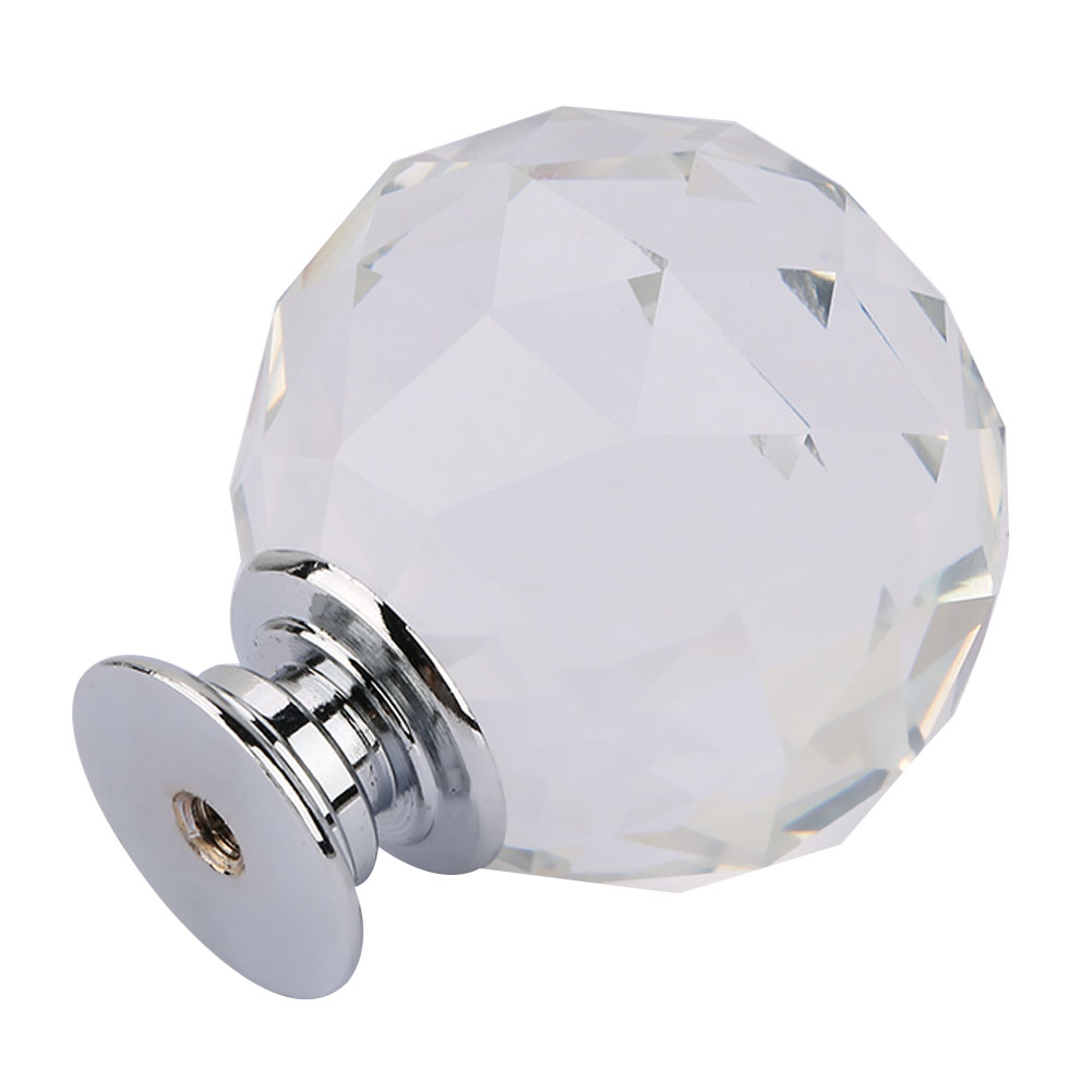1 Stück 40 Mm Kugelförmiger Kristallglas-griff Für Schrank, Schublade Oder Kommoden (transparent)