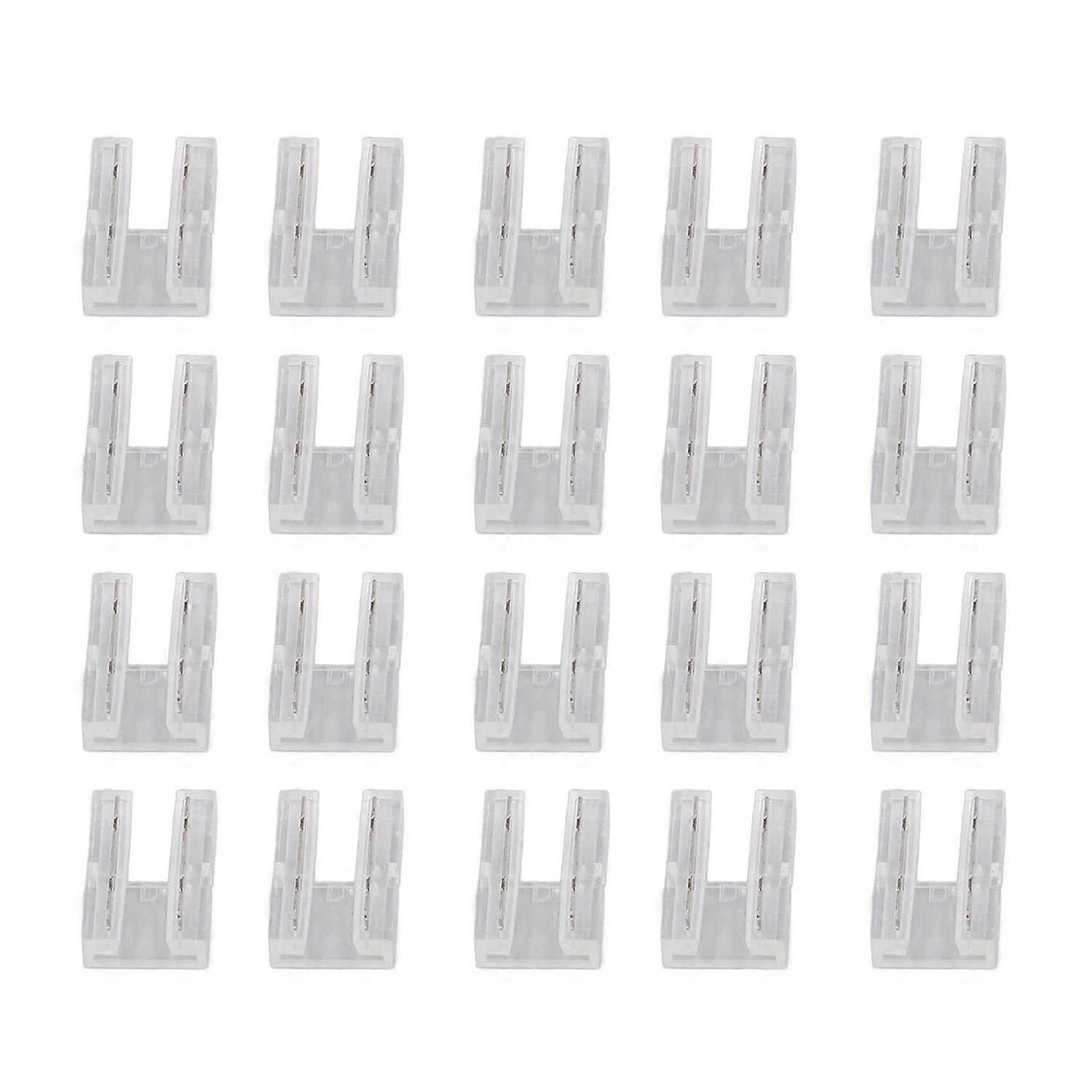 20 Stück Fcob Cob Led-streifenverbinder 8 Mm (0,31 Zoll) Transparent Lötfrei Cob Led-streifen Auf 2-poligen Drahtanschluss