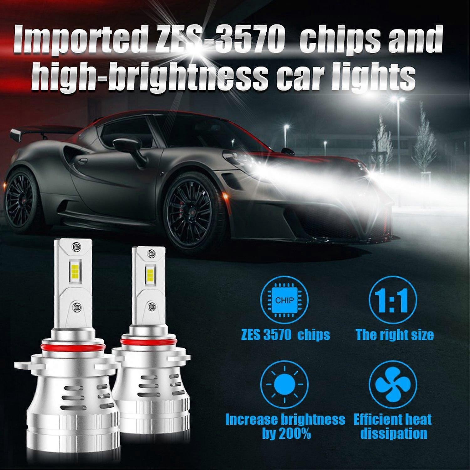 9012 Led-lampen, 200 % Superhelle Led-autoscheinwerfer, 100 W, 6000 K, Ip68 Wasserdicht, Inklusive Stecker