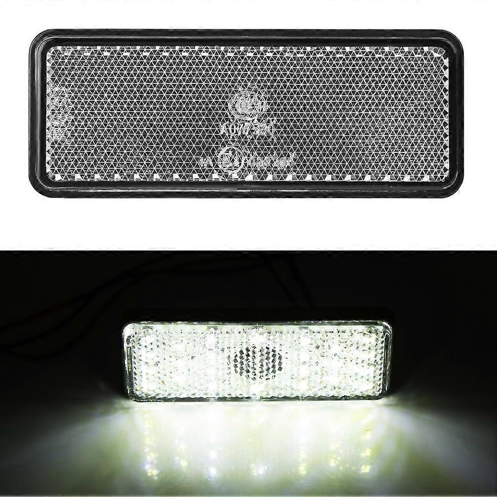 Universelles Rechteckiges Led-rücklicht Mit Reflektor, Weiß, Für Motorräder, Roller Und Mopeds