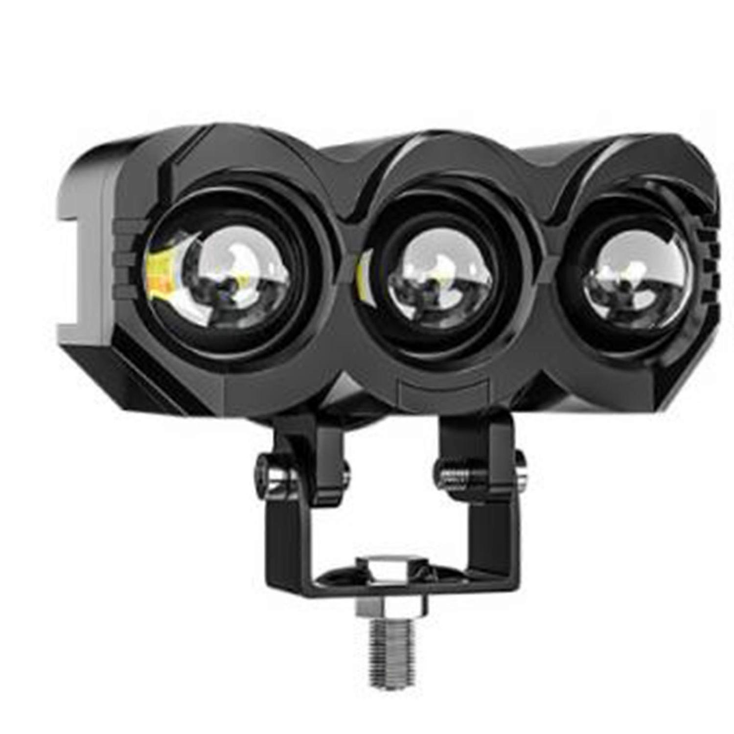 2 Stück Motorrad-led-scheinwerfer, Weiß-gelb, Doppellicht, Aluminium, Ip68 Wasserdicht, Dc 9–80 V, 1200 Lm, Eulenform