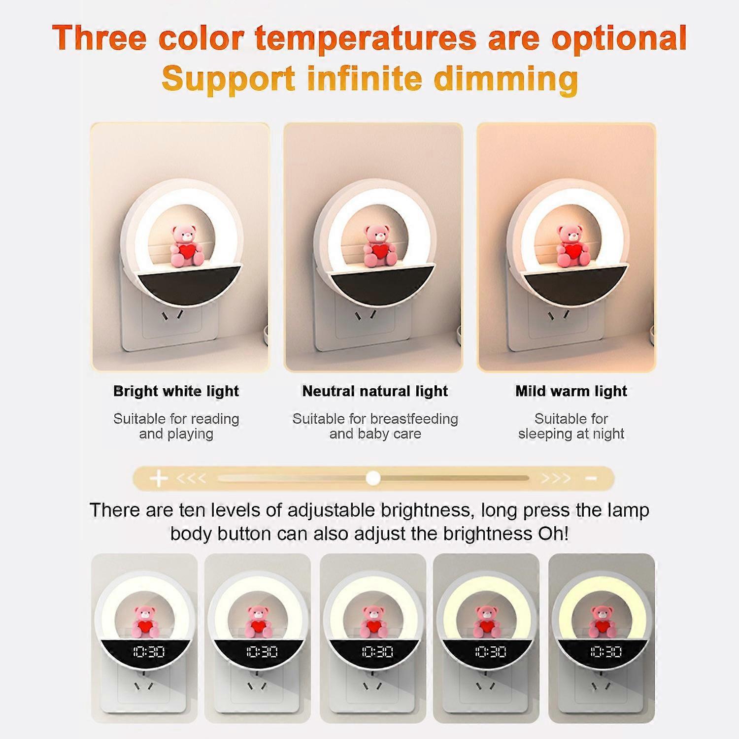 Led-nachtlicht Ohne Videoblitz, Drei Farbtemperaturen, Helligkeit Einstellbar, Fernbedienung