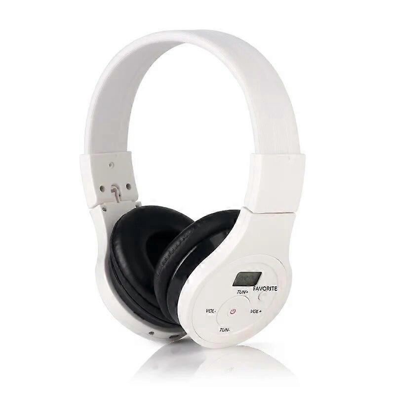 Bluetooth-fm-headset Für Den Kopfbereich, Drahtlose Fm-musikübertragung Und Nutzung Von Mobiltelefon-apps, Tragbares, Faltbares Headset Hrd-391--white