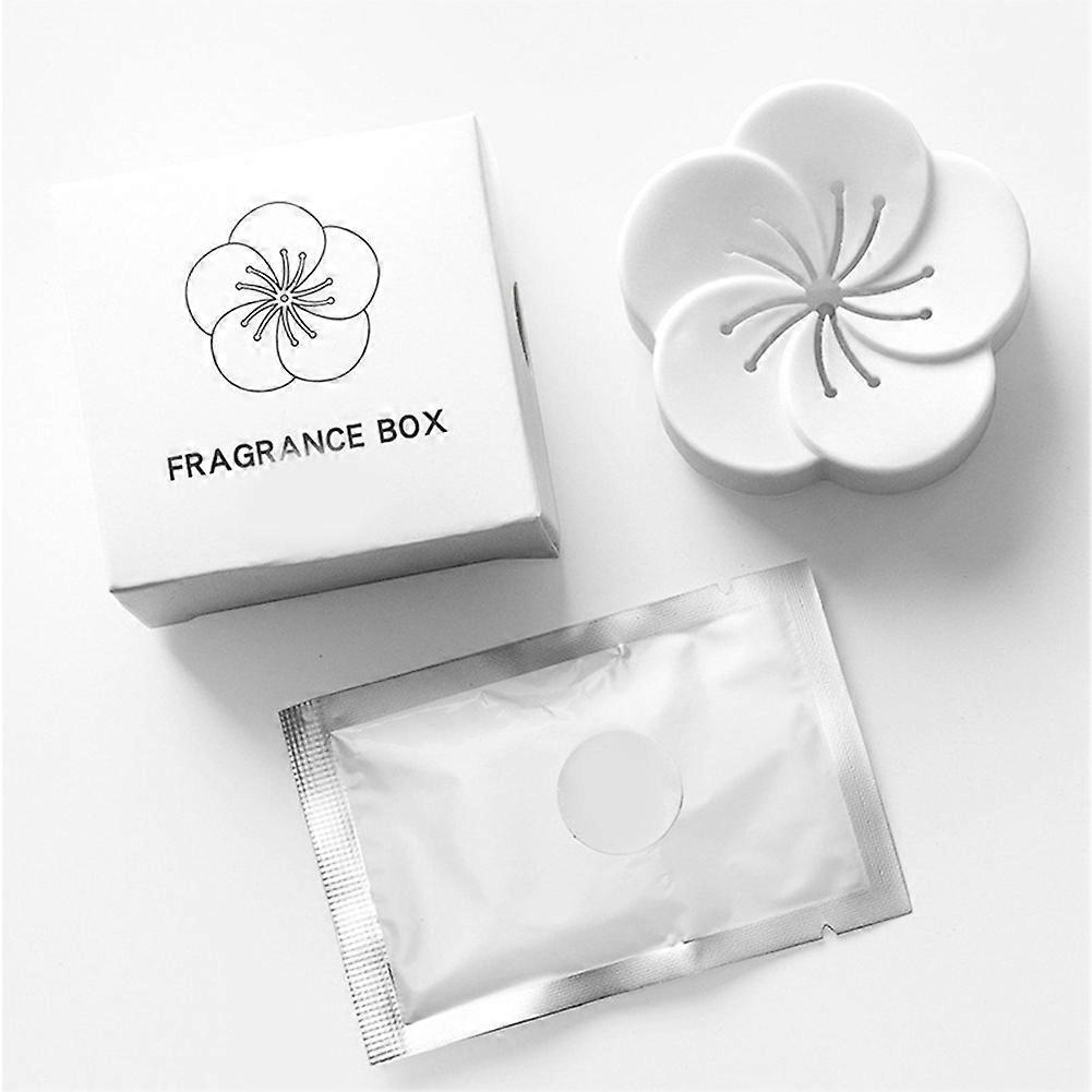 Tragbarer Auto-lufterfrischer In Paste Mit Aromatherapie-box In Blütenform (weiß)