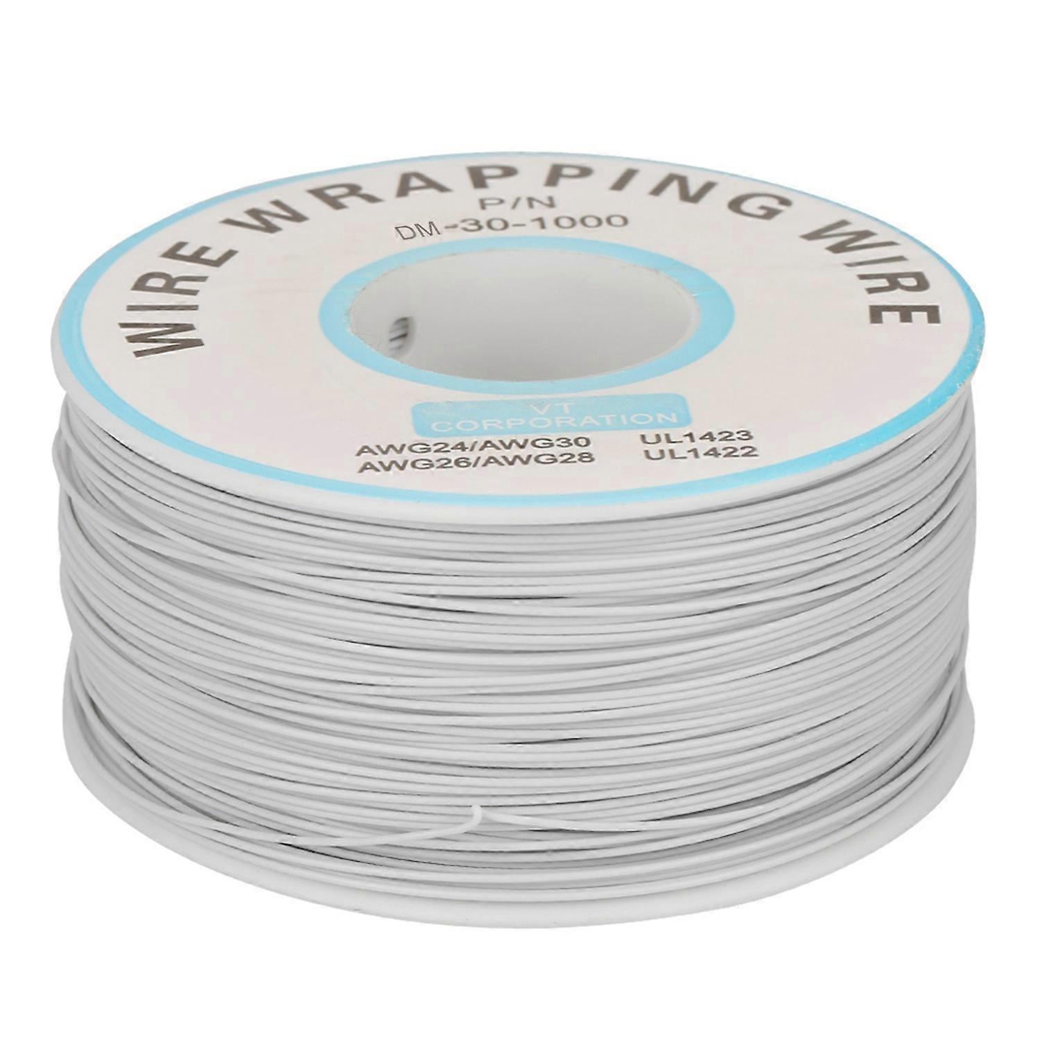 1 Rolle Drahtwicklung, Einadriges Kupferdrahtkabel 30awg, 0,25 Mm Kerndurchmesser (weiß)