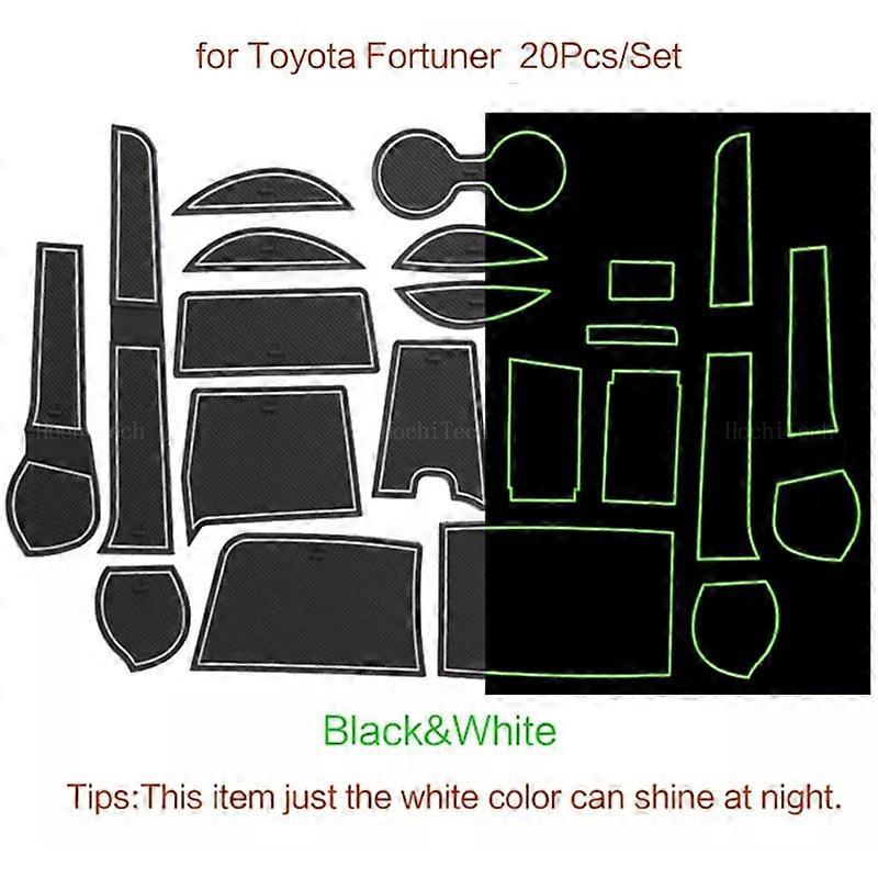 Rutschfeste Türablagematte, Becherhalter, Nutmatte Aus Gummi Für Toyota Fortuner Sw4 Sr5 An150 An160 2016-2020 - Weiß (leuchtend)