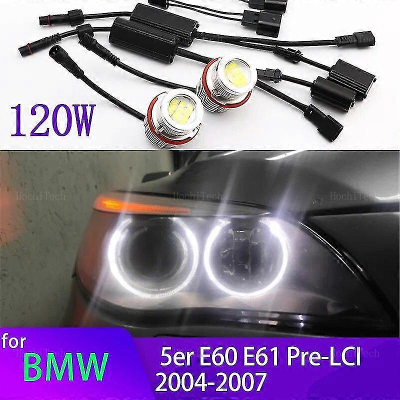 Can-bus-fehlerfreie Led-angel-eyes-positionsleuchten Für Bmw 5er E60 E61 (vor Facelift) 520i 523i 525i 528i 530i 535i 540i 545i 550 (04-07) – 2 Stück, Weiß